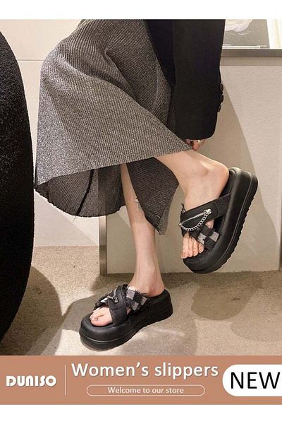 fun zone Women's Summer Walking Sandals Air Cushion Support Platform Open Toe Slippers