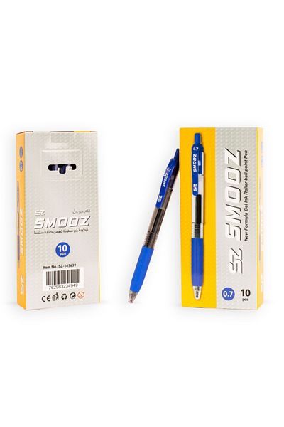 SMOOZ 10-Piece New Formula Gel-Ink Roller Ballpoint Pen 0.7 mm