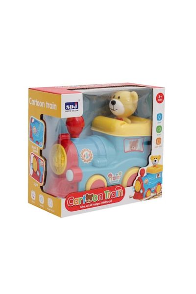 dalimag Toy Train Model Paradise with Bear, Lights and Sounds, Puppy, Multicolor, 16 cm