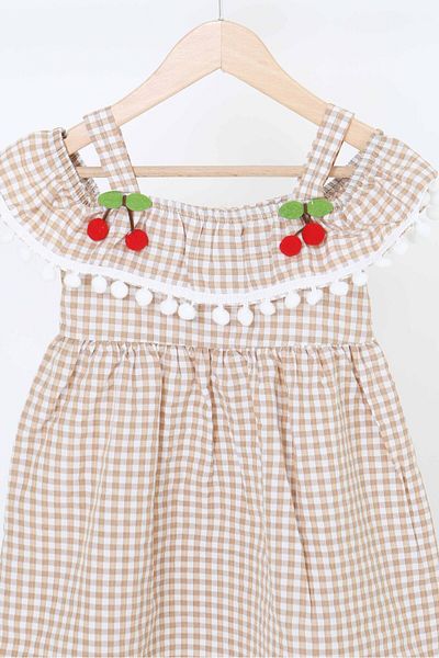 TOFİSA Girl's Mink Cherry Dress - 27164