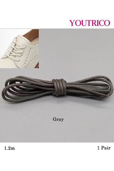 Youtrico 1 Pair Round Waxed Dress Shoelaces - Thin and Stylish for Formal Shoes(1.2m）
