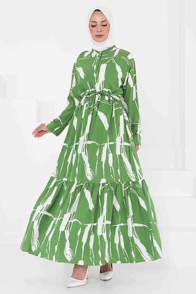 TOFİSA Rochie tunel cu model verde - 27430