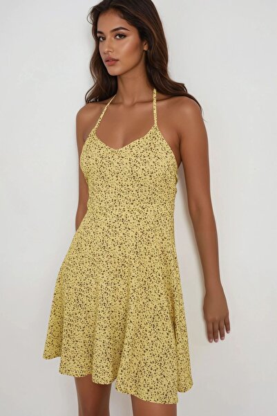 Hiccup Çiçek Desenli Mini Elbise