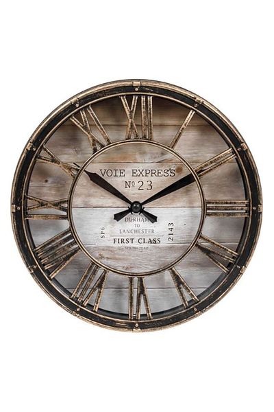 OEM Decorative Wall Clock Brushed Bronze Roman Letters Ø20 cm
