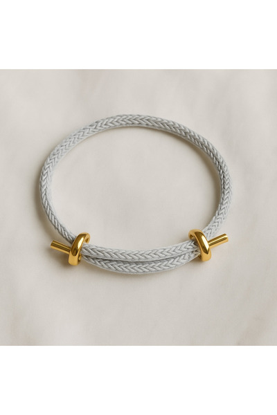 Butik Minimal Örgü Bileklik Gold Detaylı