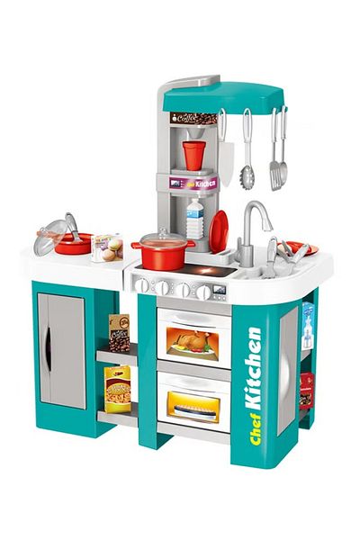 rexa Educational Kids Kitchen Play Set – 61x33x72.5 cm – Pretend Cooking Toy with Lights & Accessories