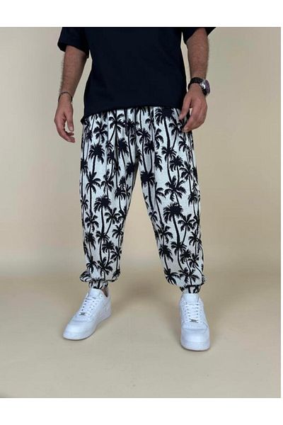 SUPERBLUE Palmi̇e Summer Patterned Pleated Men's Shalwar Pants
