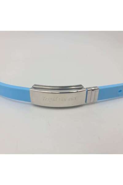 dalimag Silicone Bracelet, Personalized Text, Adjustable, Turquoise,