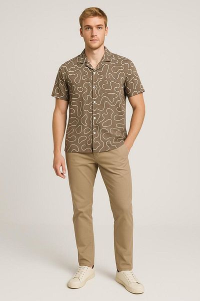 NuhStar Men's Premium Short Sleeve Shirt Half Sleeves | Baggy Shirt | Regular fit | Fit Shirt | 2-color