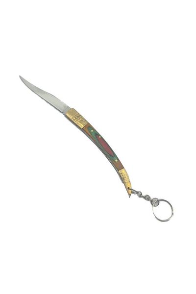 dalimag Cutit Model Baba cu Deschidere Manuala, Prindere Breloc, Curbat, Maro, 19 cm