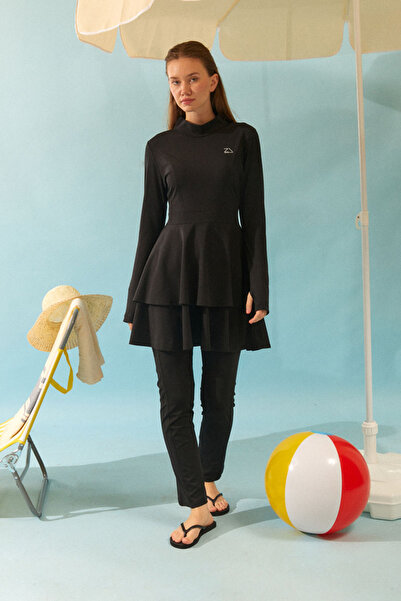 ZÜLAYS Eteği Katlı Mayo Takımı Siyah