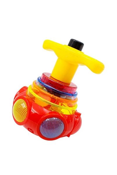 dalimag Automatic Spinning Top Toy, UFO Model, Music, Light Effects, Red, 8 cm,