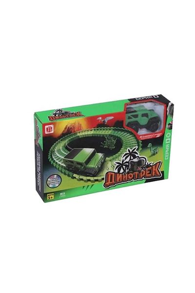 dalimag Jucarie cu masini electrice, dino truck, circuit de curse, pentru copii, 26 cm x 16 cm x 5 cm, verde