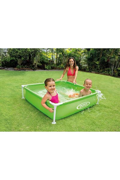 Intex 4ft x 12in Mini Frame Kiddie Pool – Durable Vinyl Above-Ground Swimming Pool for Kids Ages 3+