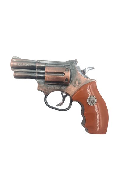 dalimag Gas Lighter, Mini Revolver Magnum Model, Flashlight, Bronze,