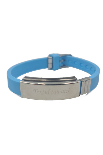 dalimag Silicone Bracelet, Personalized Text, Adjustable, Turquoise,