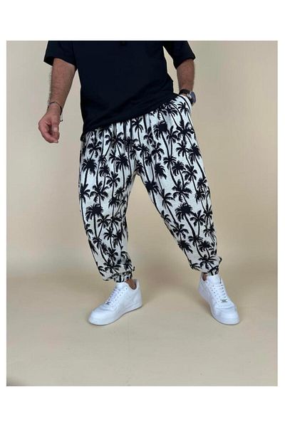 SUPERBLUE Palmi̇e Summer Patterned Pleated Men's Shalwar Pants