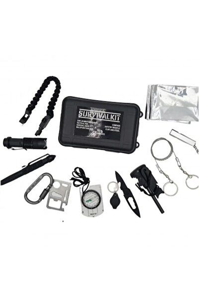 dalimag Kit de supraviețuire 11 în 1, busolă, fluier, lanternă, cuțit, cremen...