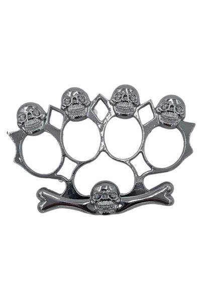 dalimag Articulație tip Box Knuckle pentru autoapărare cu 4 cranii, grosime 1 cm, gri,