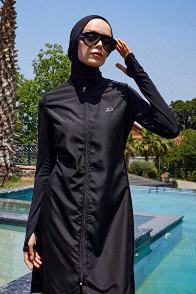 ZÜLAYS Reglan Kol Tesettür Mayo Takım Siyah