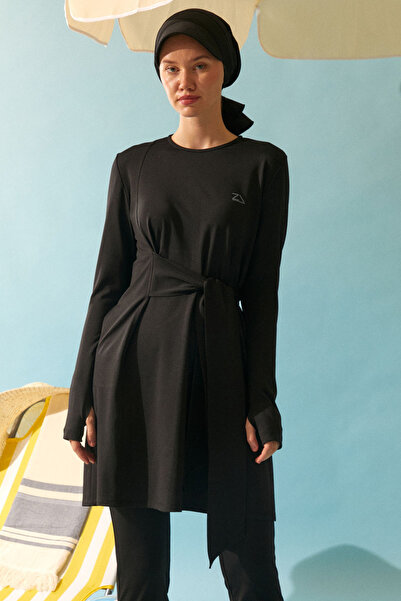 ZÜLAYS Belden Bağlamalı Mayo Takım Siyah