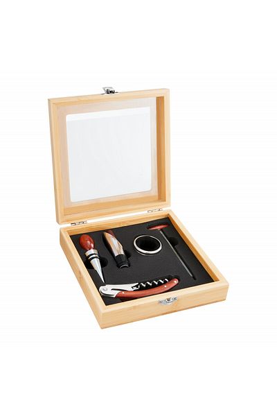 Ambition Set accesorii servire vin, 5 piese, cutie bambus, Bolero
