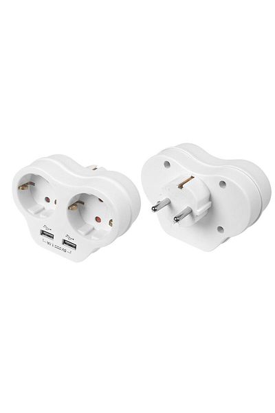Viko by Panasonic Double Schuko Socket with 2 USB Ports and Plug (Blister)