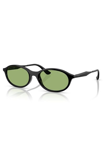 Vogue Sunglasses Women's 5625-S W44/2 52-18, Black Oval Acetate Frame, Green Lens