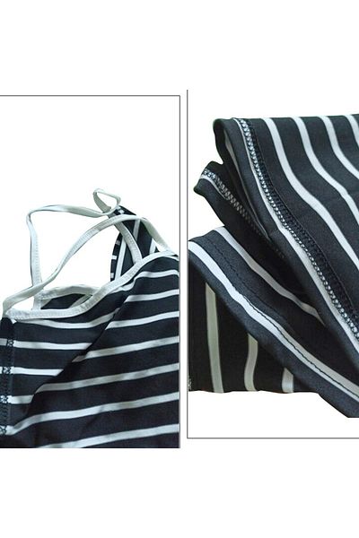FITINT Women's Beach Dress with Stripes Black - 139