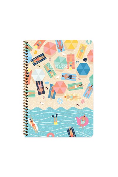 KESKİN COLOR Sharp A4 Lined Cardboard Cover Spiral Seasons Notebook - Summer