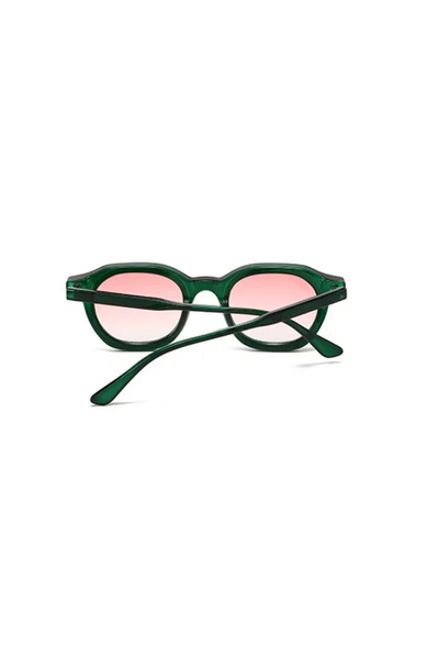 Toz Vintage Grovela Green Frame Pink Glass Vintage & Retro Unisex Sunglasses