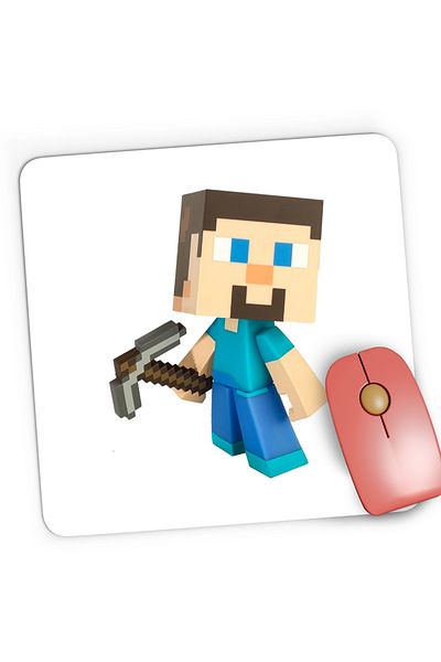 OEM Mousepad Gaming Steve Pickaxe Minecraft, 21x19 cm