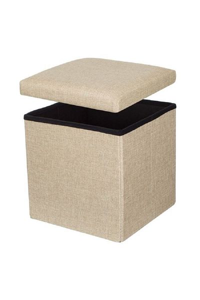 OEM Foldable textile stool, size 30x30x30 cm, Beige