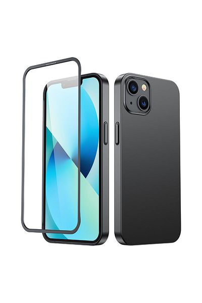 Joyroom Etui pokrowiec do iPhone 13 obudowa na tył i przód + szkło hartowane czarny