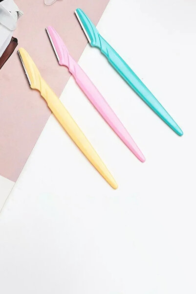 Fresh Moon Kaş Usturası 3 Adet Renkli Bıyık Alma Jileti Kadın Erkek Ağda Epilasyon Evde Pratik Kaş Düzeltici