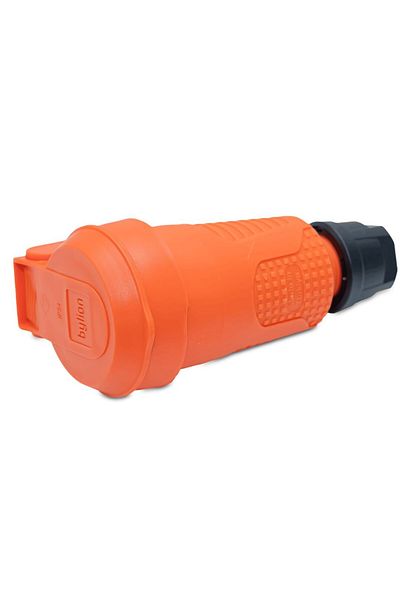 Bylion Portable Schuko Socket Rubber IP54 16A 230V Orange