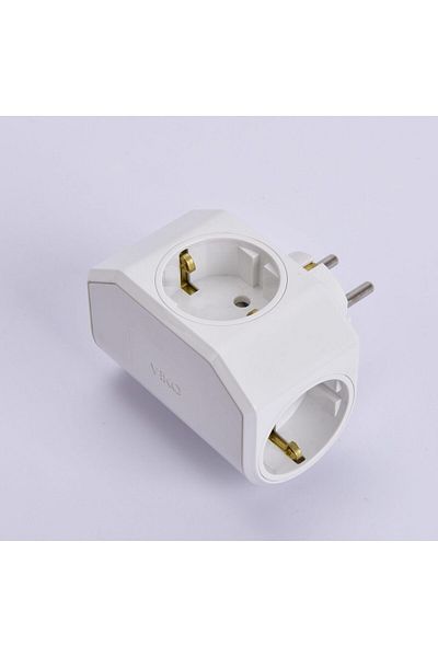 Viko by Panasonic Triple Schuko Plug CP Cube White Yonca-Plus VIKO