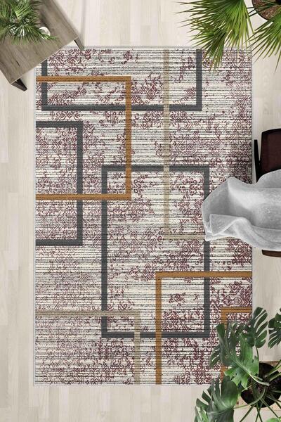 Monnhein Non-Slip Base Washable Carpet – Modern Digital Printing Carpet for K...