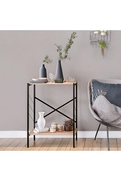 AGD Coffee Corner, Side Table, 3 Multipurpose Shelves to Display and Organize Your Needs - Wooden