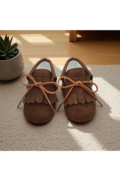 Çago kids Baby Loafer Shoes Ankle Hidden Lace-Up Adjustable