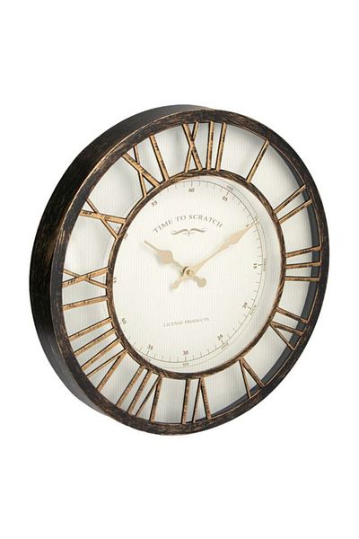 OEM Wall Clock with Latin Numbers Bronze Ø40.6 x 5 cm
