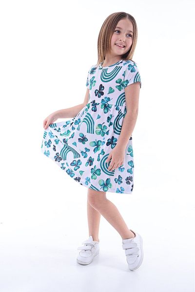 Fox Moda Lycra Swan Green Floral Butterfly 3-Piece Dress