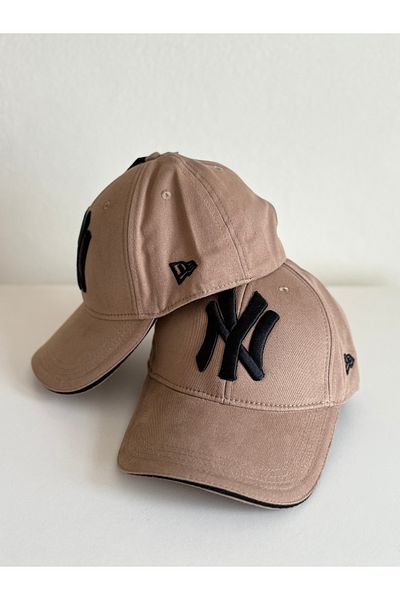 NO BRAND Unisex Beige Sports Hat – Black Embroidery Text Detail