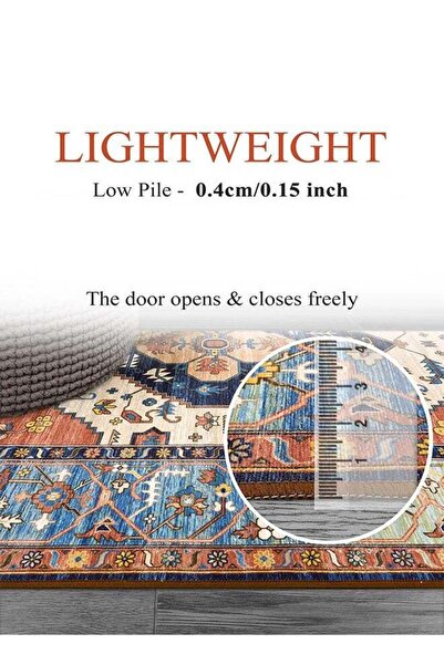 Bukela Ultra-Thin Round Rug, 180cm, Washable, Non-slip for Living Room