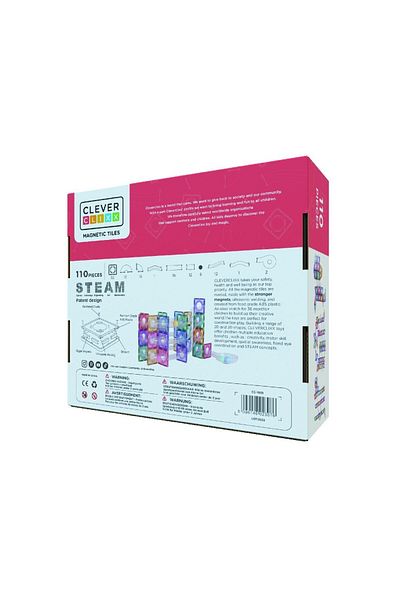 Cleverclixx Joc magnetic Pastel Circuit cu bile - 110 piese,