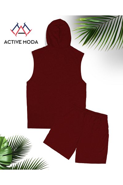 ACTIVE MODA -بدلة رياضية للرجال للصالة الرياضية مطبوعة من قماش القطن SPOR SSDD NEG WOWE'S FOREVER