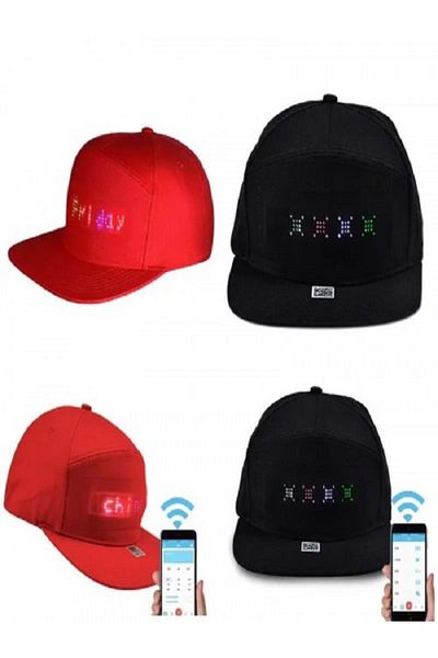 Generic Unisex Baseball Cap with Bluetooth App, Programmable - Black
