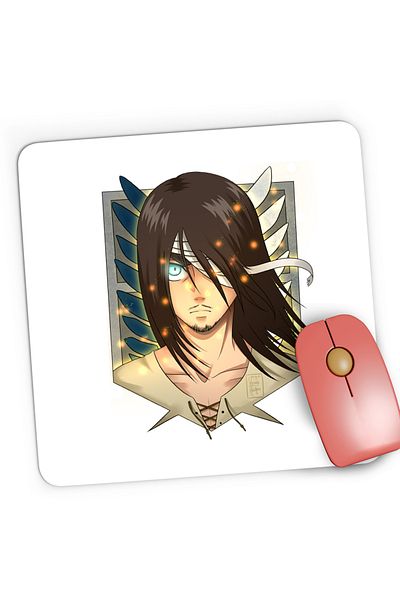 OEM Mousepad Gaming Attack on Titan Eren Yeager Anime Manga, 21x19 cm