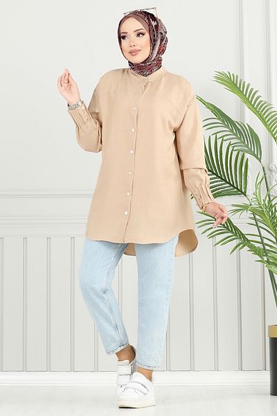 ModaMerve Μανσέτα Πλισέ Sofia Tunik 4033TGE913-M Stone