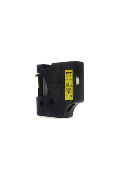 JetWorld Taśma Zamiennik Dymo D1 Czarny na Żółtym 6mm x 7m LM100, LM100+, LM200, LM300,